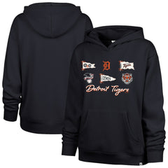 Navy Detroit Tigers '47 Women's Bow & Banners Naomi Hoodie