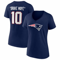 Drake Maye Women's Nickname V-Neck T-Shirt - New England Patriots T-shirts