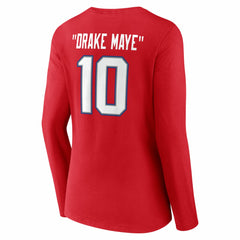 Drake Maye Women's Nickname V-Neck Long Sleeve T-Shirt - New England Patriots T-shirts