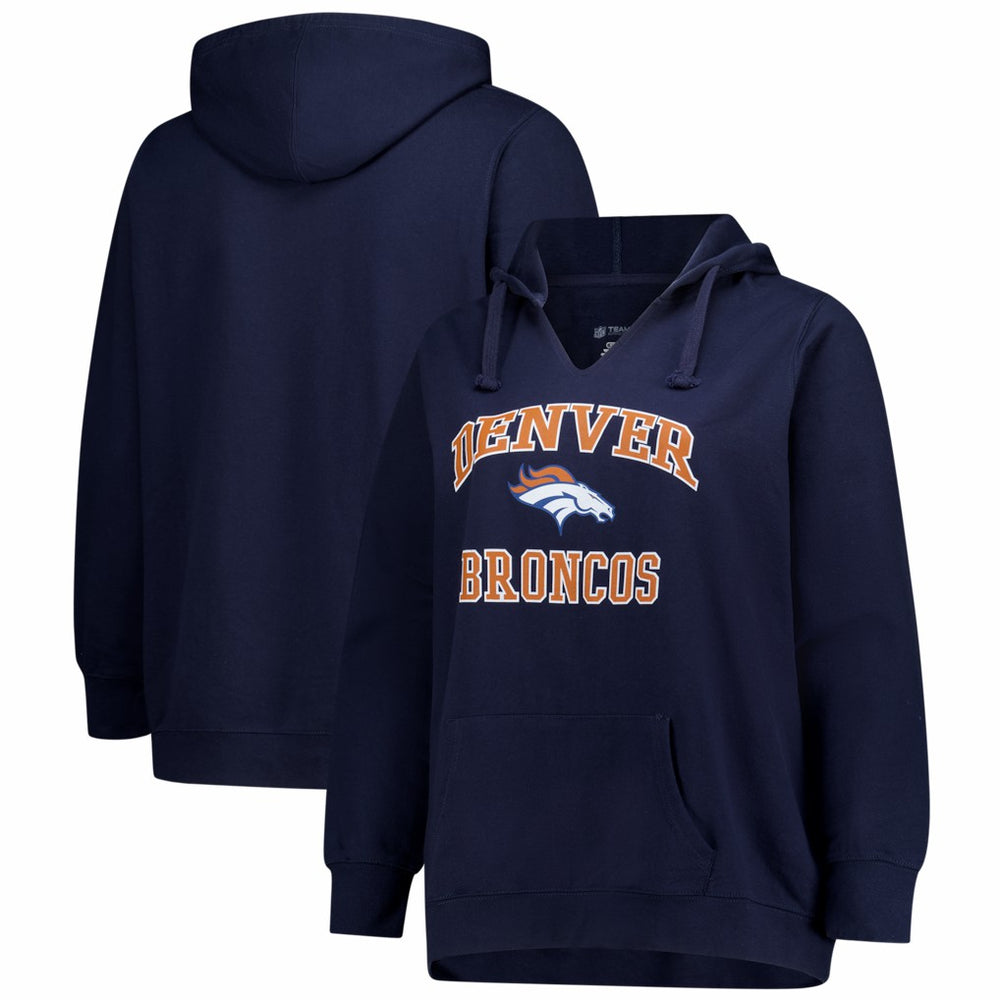 Women's Plus Size Heart & Soul Notch Neck Hoodie - Denver Broncos Hoodies