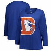 Women's Plus Size Primary Logo Long Sleeve Scoop Neck T-Shirt - Denver Broncos T-shirts