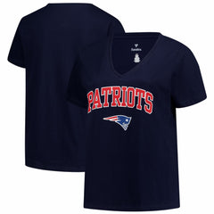 Women's Plus Size Arch Over Logo V-Neck T-Shirt - New England Patriots T-shirts