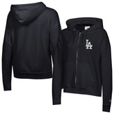Black Los Angeles Dodgers Champion Women's Powerblend Fleece Full-Zip Hoodie