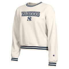 Cream New York Yankees Champion Women's Reverse Weave Sweatshirt