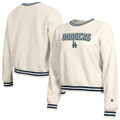 Cream Los Angeles Dodgers Champion Women's Reverse Weave Sweatshirt