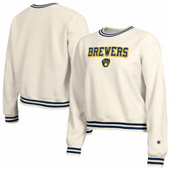 Cream Milwaukee Brewers Champion Women's Reverse Weave Sweatshirt