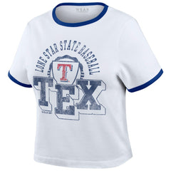 White Texas Rangers WEAR by Erin Andrews Women's Ringer Baby T-Shirt