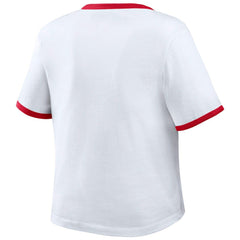 White Philadelphia Phillies WEAR by Erin Andrews Women's Ringer Baby T-Shirt
