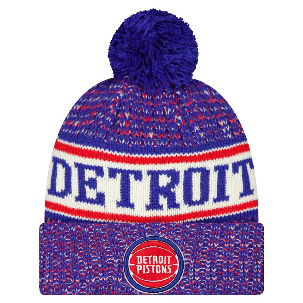 New Era Detroit Pistons Team Cuffed Knit Hat with Pom sale