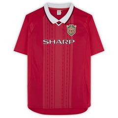 Teddy Sheringham Manchester United Autographed 1999 Red UEFA Champions League Home Jersey