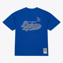 Royal Los Angeles Dodgers Mitchell & Ness Script Sweep Arch T-Shirt