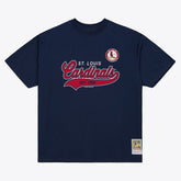 Navy St. Louis Cardinals Mitchell & Ness Script Sweep Arch T-Shirt