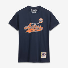 Navy Houston Astros Mitchell & Ness Script Sweep Arch T-Shirt