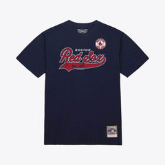 Navy Boston Red Sox Mitchell & Ness Script Sweep Arch T-Shirt