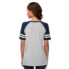 Heather Gray Seattle Mariners G-III 4Her by Carl Banks Women's Goal Line Raglan V-Neck T-Shirt