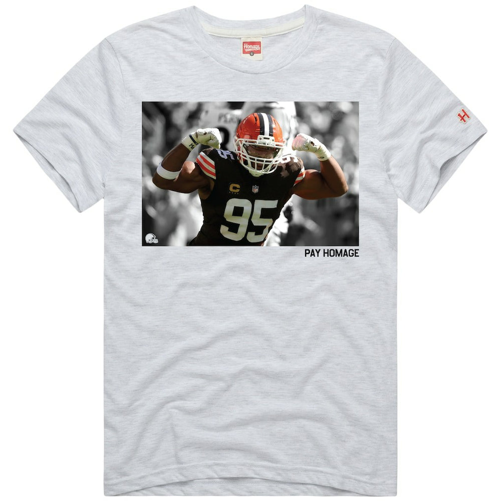 Myles Garrett Homage Unisex Player Graphic Tri-Blend T-Shirt - Cleveland Browns T-shirts