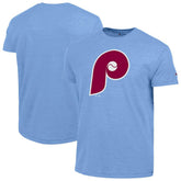 Light Blue Philadelphia Phillies Champion Cooperstown Logo Tri-Blend T-Shirt