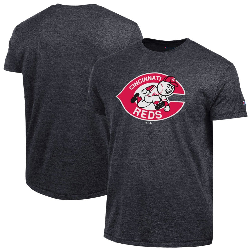 Black Cincinnati Reds Champion Cooperstown Logo Tri-Blend T-Shirt