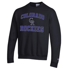 Black Colorado Rockies Champion Heart & Soul Powerblend Sweatshirt