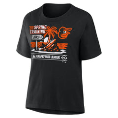 Black Baltimore Orioles Women's 2026 Spring Training Grapefruit League Hometown Special T-Shirt