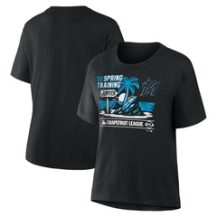 Black Miami Marlins Women's 2026 Spring Training Grapefruit League Hometown Special T-Shirt