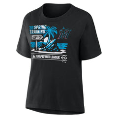 Black Miami Marlins Women's 2026 Spring Training Grapefruit League Hometown Special T-Shirt