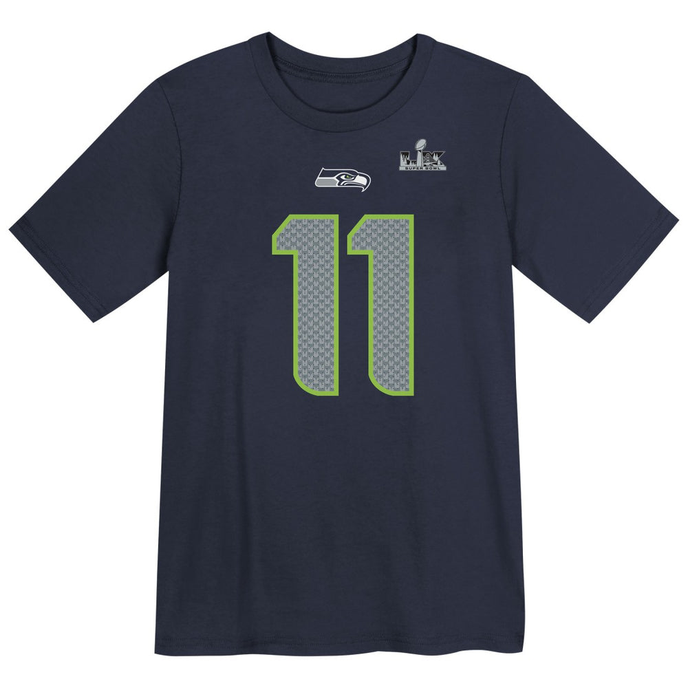 Jaxon Smith-Njigba Preschool Super Bowl LX Patch Name & Number T-Shirt - Seattle Seahawks T-shirts