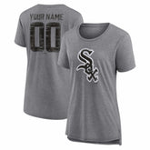 Gray Chicago White Sox Women's Heritage Personalized Any Name & Number Tri-Blend T-Shirt