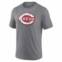 Gray Cincinnati Reds Heritage Personalized Any Name & Number Tri-Blend T-Shirt