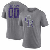 Gray Colorado Rockies Heritage Personalized Any Name & Number Tri-Blend T-Shirt