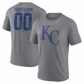 Gray Kansas City Royals Heritage Personalized Any Name & Number Tri-Blend T-Shirt
