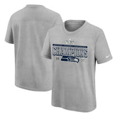 Youth 2025 NFC Champions Locker Room Trophy Collection Authentic T-Shirt - Seattle Seahawks T-shirts