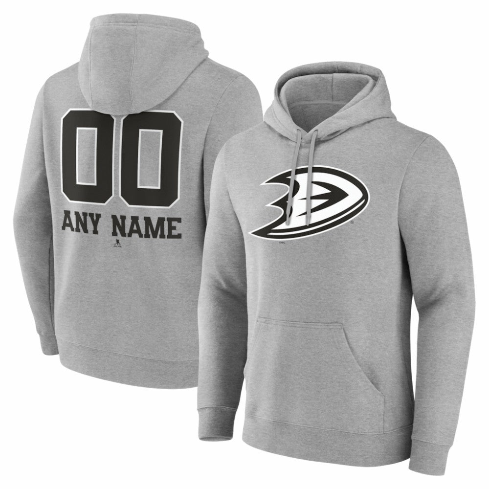 NHL Anaheim Ducks Big & Tall Personalized Name & Number Monochrome Pullover Hoodie