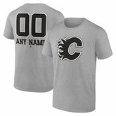 NHL Calgary Flames Big & Tall Personalized Name & Number Monochrome T-Shirt