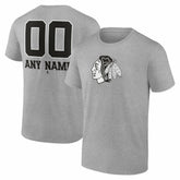 NHL Chicago Blackhawks Big & Tall Personalized Name & Number Monochrome T-Shirt