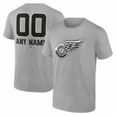 NHL Detroit Red Wings Big & Tall Personalized Name & Number Monochrome T-Shirt