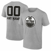 NHL Edmonton Oilers Big & Tall Personalized Name & Number Monochrome T-Shirt