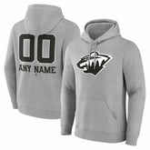 NHL Minnesota Wild Big & Tall Personalized Name & Number Monochrome Pullover Hoodie