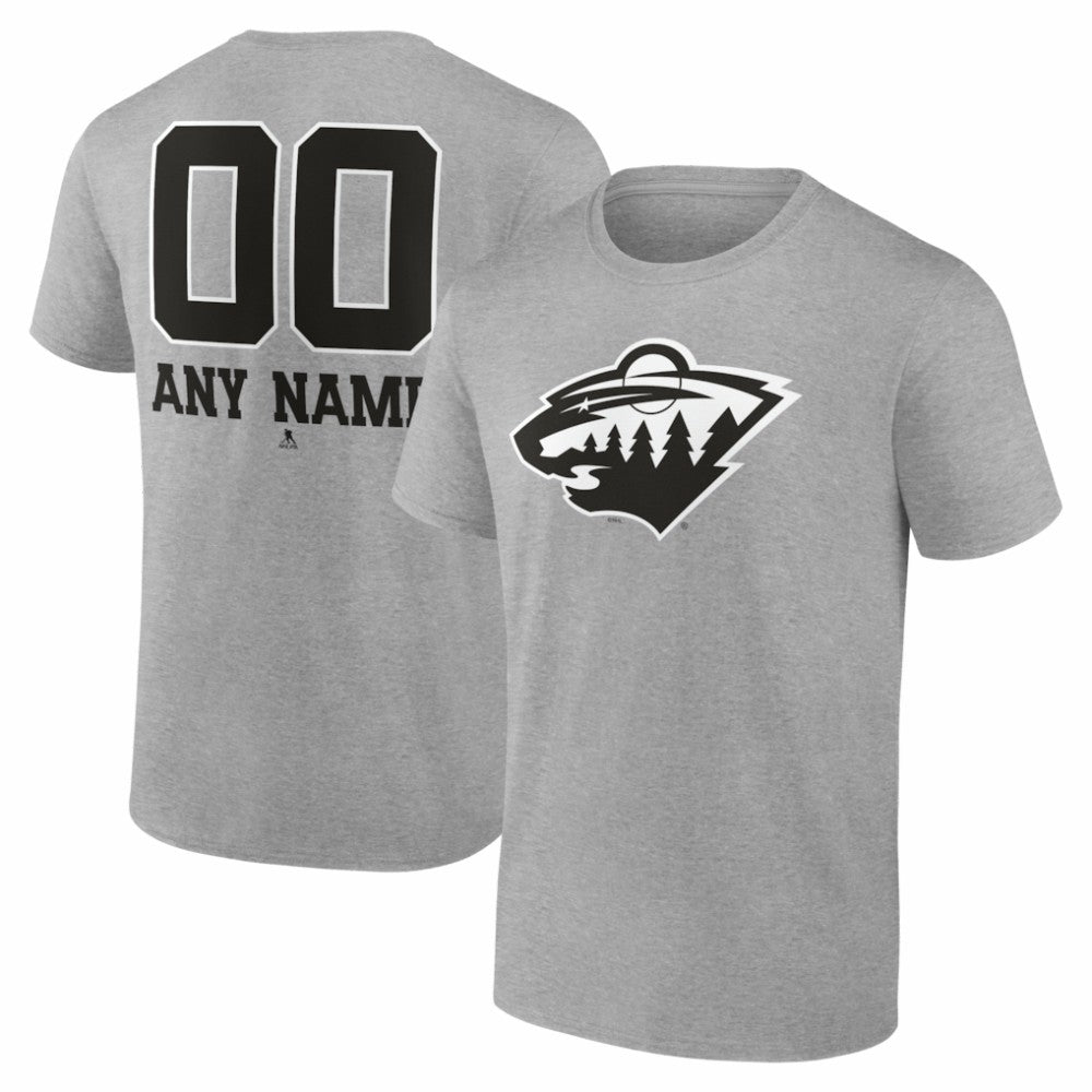 NHL Minnesota Wild Big & Tall Personalized Name & Number Monochrome T-Shirt