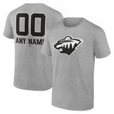 NHL Minnesota Wild Big & Tall Personalized Name & Number Monochrome T-Shirt