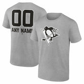 NHL Pittsburgh Penguins Big & Tall Personalized Name & Number Monochrome T-Shirt