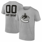 NHL Vancouver Canucks Big & Tall Personalized Name & Number Monochrome T-Shirt