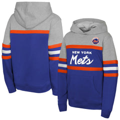Royal/Grey New York Mets Mitchell & Ness Youth Cooperstown Head Coach Pullover Hoodie