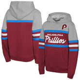 Red/Grey Philadelphia Phillies Mitchell & Ness Youth Cooperstown Head Coach Pullover Hoodie