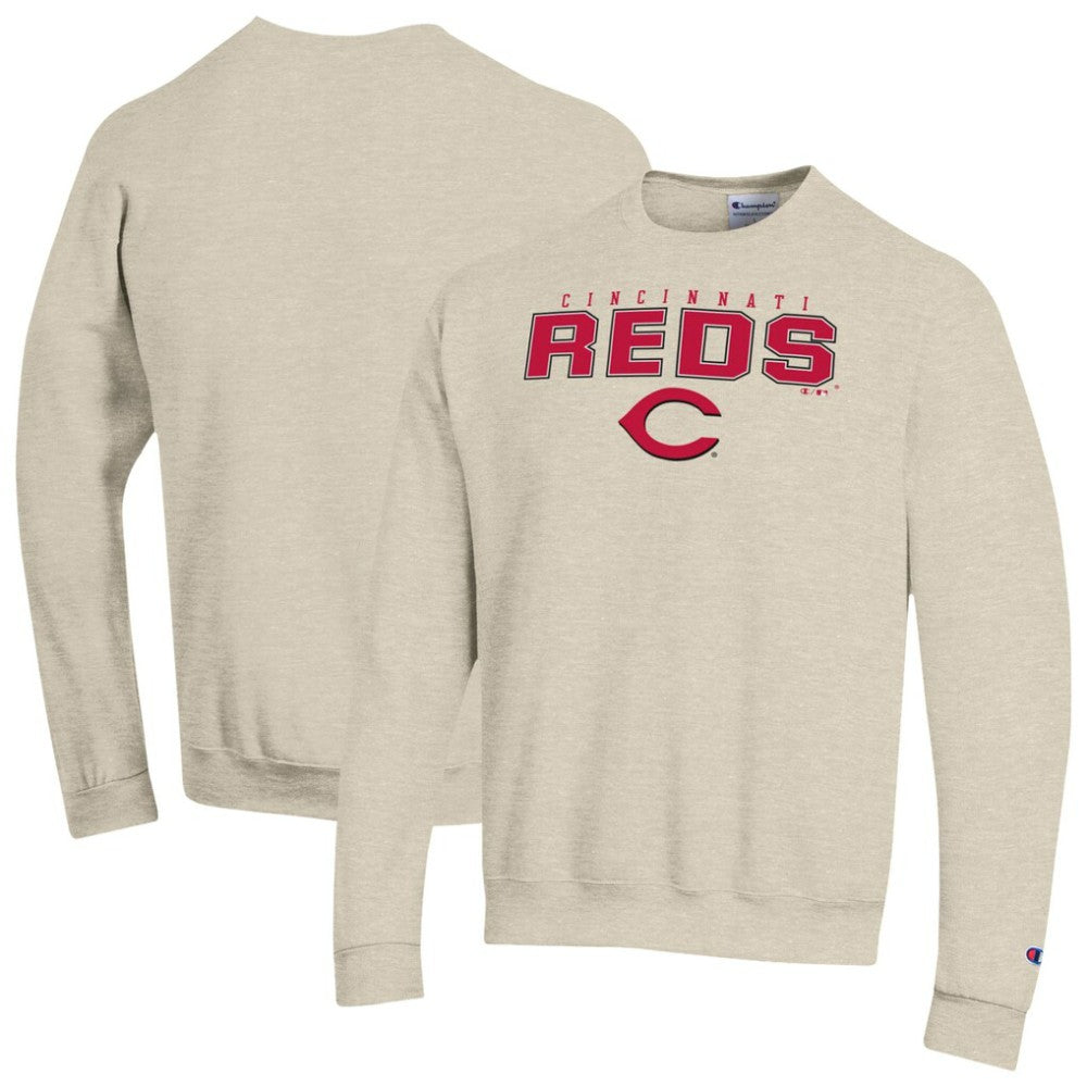 Oatmeal Cincinnati Reds Champion Eco Powerblend Sweatshirt