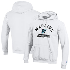 White Miami Marlins Champion Eco Powerblend Hoodie