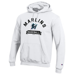 White Miami Marlins Champion Eco Powerblend Hoodie