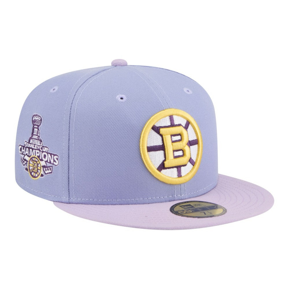 NHL Boston Bruins New Era Lavender Bloom 59FIFTY Fitted Hat