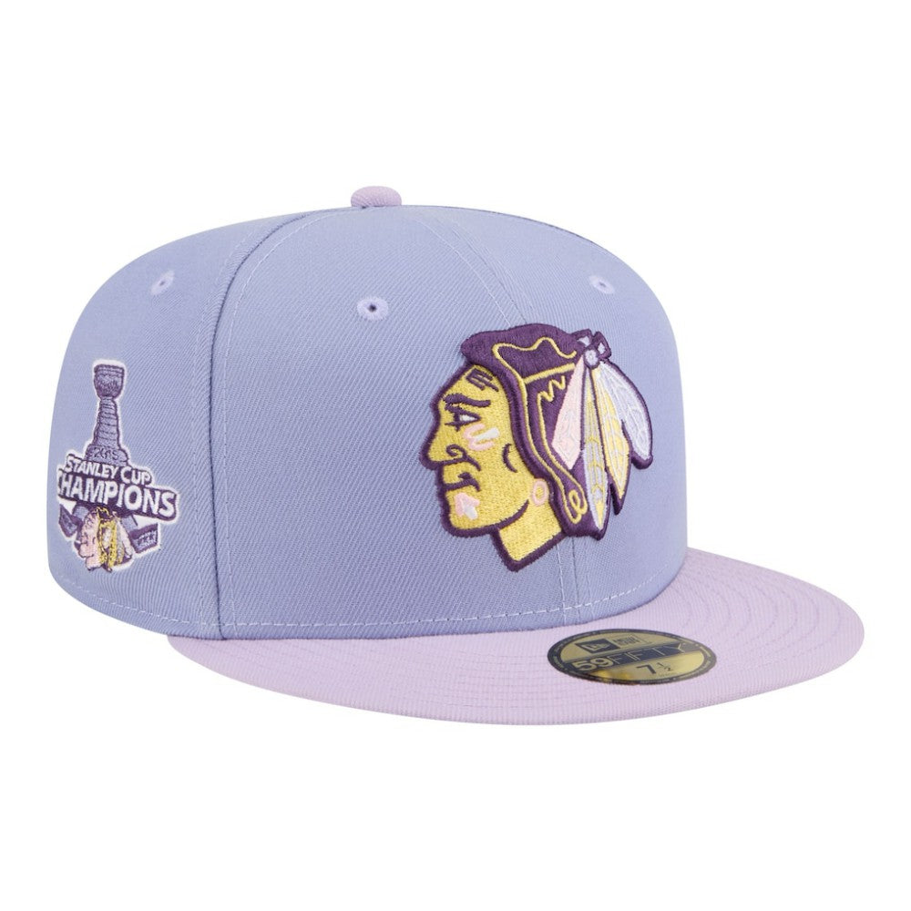 NHL Chicago Blackhawks New Era Lavender Bloom 59FIFTY Fitted Hat