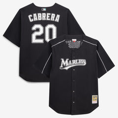Black Miguel Cabrera Miami Marlins Mitchell & Ness Big & Tall Cooperstown Mesh Batting Practice Jersey